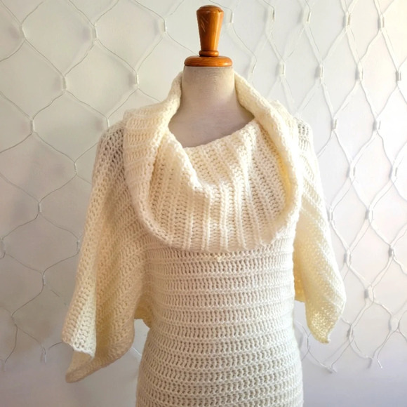 Arden B Cowl Neck Sweater Dress / Sweet Cream / Size Small - Picture 2 of 5